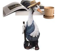 Genérico Statue d'oies de cour, statue d'oies | Figurine de canard en résine avec tenues, art intérieur délicat pour studio, décoration extérieure pour la cour, la pelouse du jardin