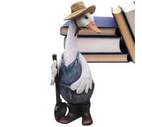 Genérico Statue d'oies, statue d'oies du porche, figurine de canard en résine avec tenues - Art extérieur délicat pour patio de jardin, décoration de la maison pour l'étude du salon