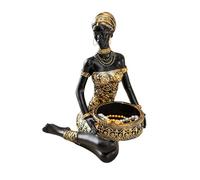 Generico Statues Africaines Pour Décoration De La Maison,Organisateur De Table En Résine | Plateau De Rangement Avec Des Figures De Femme Africaine,Pour Bijoux Bonbons Maison Salon Bureau Étagère