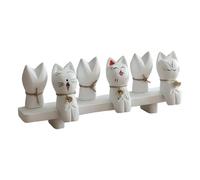 Genérico Statuette de Chat en Bois - Figurines sculptées de Adorable - Figurines de Chats avec clochettes pour Adultes, familles, Bureaux, boutiques, Noël, Anniversaire