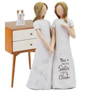 Genérico Statuette de l'amitié - Sculpture de meilleurs amis en résine de 18 cm, statue décorative abstraite | Sentimental Home Bar Bureau Décoration pour soeur, anniversaire, mariage