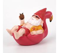 Genérico Statuette décorative fabriquée à la main - Bouée en forme de lutin flamant rose avec ananas tropical, figurine amusante pour jardin/piscine/terrasse, décoration estivale et cadeau original.