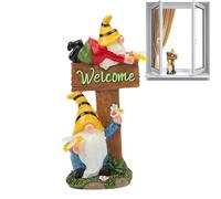 Generico Statuette d'elfe lumineuse - Sculpture folkloristique alimentée par le soleil, arroseur pour pelouse | Embellissement du balcon et de la terrasse, veilleuse de chemin, accessoire pour la cr