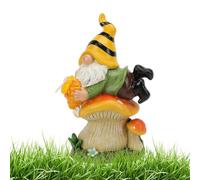 Generico Statuette d'elfe lumineuse - Sculpture folkloristique alimentée par le soleil, arroseur pour pelouse | Embellissement du balcon et de la terrasse, veilleuse de chemin, accessoire pour la cr