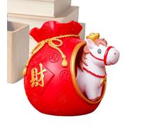 Generico Statuette du cheval 'année 2026 - Décoration de table en résine | Sculpture du zodiaque chinois | Bureau Ornement Bibliothèque de seuil Cabinet de chevet Chambre à partir de