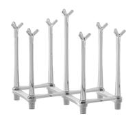 Genérico Stendino per Bottiglie D'Acqua E Tazze - Porte-Bicchieri Da Cucina Riutilizzabile 24,5 x 18,5 cm in Bianco/Grigio, Rastrelliera Regolabile avec anticivole Facile à Nettoyer