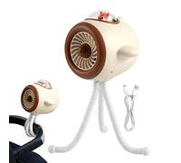 Generico Stroller Fan | PP 32 × 16 cm 2 400 mAh Rechargeable Portable Handheld Fan Flexible Trépied Silent Strong -Speed With Color | Multi-Use Hanging Standing Cooling F́an