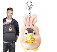 Generico Stuffed Penguin Key Holder, Cute Penguins Plush Doll Keychain, Portable Key Ring Pendant, Backpack & Handbag Decoration, Purse Charm Accessory For Kids And Adults, rose, Fare riferimento alla