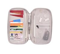 Generico Stylish Wallet Organizer, RFID Blocking Technology, Compact Wallet Design, Lightweight Zipper Wallet, Fashionable RFID Wallet with Handle for Business Trip and Travel, Light Gray,