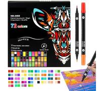 Generico Stylo acrylique pour peinture, 36 stylos acryliques avec pointe fine, 72 couleurs pour arts et artisanat, idéal pour dessin sur toile, bois, verre, tissu, école et activités créatives pour