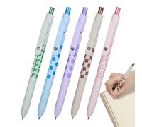 Generico Stylo gel noir - 5 stylos à encre noire avec pointe fine, poignée ergonomique de 0,5 mm pour l'école à la maison Journaling dessin Scrapbooking