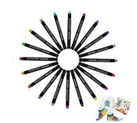 Generico Stylos de peinture en tissu, marqueurs en tissu pour vêtements, 20 couleurs ensemble de marqueur textile indélébile | Outil de dessin pour et adultes, fournitures scolaires