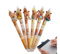 Generico Stylos effaçables, kit 6 pièces stylographiques à thème Capibara, stylo effaçable 0,5 mm pour planificateur - pour écrire et planifier à l'école maison bureau
