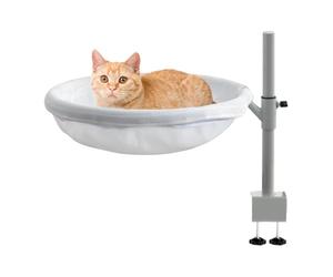 Generico Support de chat Da, Hamac pour chats monté sur | Hamac réglable et pivotant à 360 ° couvercle lavable amovible décor moderne table de jeu île lavable