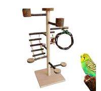 Genérico Support de cintre pour oiseaux, jouets en bois et accessoires pour cages à oiseaux, station de jeux pour perchoirs, perruches, cacatoès, canaris et