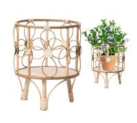 Generico Support de en Bois - Usine de tabourets de Sol | Étagère à tabourets Creux avec Pieds de Porte d'exposition Rustique pour Balcon, terrasse et Vie