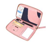 Genérico Support de passeport - Cuir PU 19 x 11 x 2,5 cm 130 g | Portefeuille avec fentes pour cartes Couverture du titulaire Stockage sûr Voyage et utilisation quotidienne Voyage Business, rose, Voir