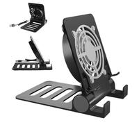 Generico Support de téléphone de bureau - Support pliable pour téléphones avec ventilateur de refroidissement, silencieux pour tablette, café, bureau, salle de réunion, bibliothèque, maison, chambre