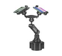 Generico Support de téléphone pour voiture, bras rotatif à 360° pour smartphone, double porte-gobelet, pour voiture, camion, van, SUV, navigation, appels vidéo, trajets et voyages
