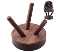 Genérico Support en bois pour cristaux - Présentoir à sphères, support en noyer, base pour œufs en bois | Parfait pour les cristaux, pierres, sphères, orbes de quartz, objets de collection