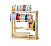 Generico Support pour bobines de ruban en bois, 4 niveaux avec crochets, léger | Pour bobines de papier à mailles, salles de travail