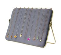 Genérico Support présentoir collier avec finition velours - Grand organisateur de colliers en métal avec design double face beige et gris Expositions artisanales, Vendeurs & Présentation Chaînes Joyer