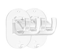 Genérico Supporti per Aste Tende 2 Pezzi - Staffe Autoadesive Senza Trapano 8 x 5 x 4 cm 40 G In ABS E Acciaio Inossidabile, Ganci Resistencia per Tende Domestiche, Doccia E Bastoni Su Vetro E