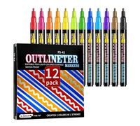 Generico Surligneurs, marqueurs à séchage rapide, couleurs assorties - Set de marqueurs artistiques pour , pour souligner, journaling, dessin, étude, presse-papiers, bureau, école,