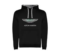 Genérico Sweat à capuche Aston Martin avec logo noir bicolore pour homme Tailles S M L XL XXL, Noir , L