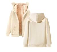Genérico Sweat à capuche avec fermeture éclair et blason tonal, veste à capuche unisexe pour femme et homme, avec fermeture éclair et poches pratiques pour activités sportives, beige, 3XL