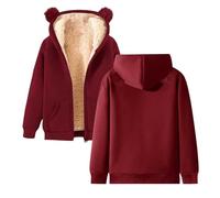 Genérico Sweat à capuche avec fermeture éclair et blason tonal, veste à capuche unisexe pour femme et homme, avec fermeture éclair et poches pratiques pour activités sportives, Vin, 3XL