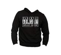 Generico Sweat à capuche Explicit Content - Hoodie Homme Rap Contenu explicite attention Hip Hop, Noir , L
