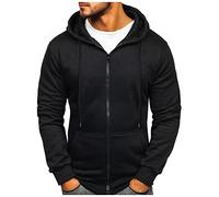 Generico Sweat à Capuche Homme Automne Décontracté Classique Pull-over Léger Confortable Doux Couleur Unie Hoodie avec Poches Larges Ouvert Signé Sweat Sport Streetwear Y2k Sweatshirt Manches Longues