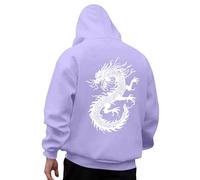 Generico Sweat à Capuche Homme rétro médiéval Sweat à Capuche Ninja Samouraï Japonais Drôle T-shirt à Manches Longues Modèle Imprimé en 3D Dragon Hippie Hiphop Carnaval, aubergine, XXL