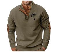 Genérico Sweat à col roulé avec cornes de rennes 3D de Noël décontracté pour homme Mode d'hiver avec capuche et imprimé Costume de mariage pour homme, Vert militaire, XL