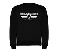Genérico Sweat-shirt classique avec logo Harley Davidson noir pour homme tailles S M L XL XXL, noir/blanc, XL