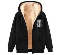Generico Sweat-shirt en peluche pour femme, chaud, poilu, doux, couleur unie, confortable, en peluche, léger, molletonné, veste d'hiver lourde, veste en peluche, surdimensionnée, épaissi, manteau à
