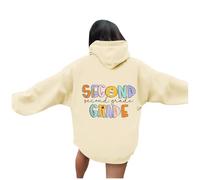Genérico Sweatshirts à capuche pour femme, col à capuche, vêtements pour femme, grande taille, imprimé des deux côtés, amusant, manches longues, automne, style mignon, saison scolaire, H-beige, M