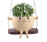 Genérico Swinging Cat Schelter Pots - Supports de fleurs en résine, jolis pots de plantes | balcon du porche Window Sill Décoration de jardin, style de fleurs d'extérieur