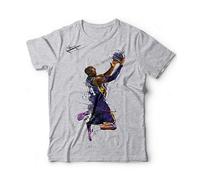 Generico T-shirt Kobe Hoop Basket USA Basketball 100 % fabriqué en Italie, Nuances de gris, XL
