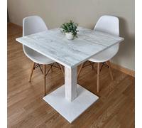 Generico Table bar | BISTROT | restaurant carré avec pied central 60/70/80 cm couleurs assorties (blanc antique A428 - blanc, 60 x 60)