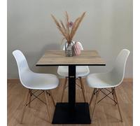 Generico Table bar | BISTROT | restaurant carré avec pied central 60/70/80 cm couleurs assorties (chêne CADIZ A475 - noir, 70 x 70)