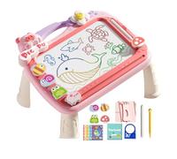 Generico Table de dessin magnétique pour , table de dessin magnétique pour , bloc de dessin animé Doodle - Tableau pour graffiti éducatif avec 4 tampons