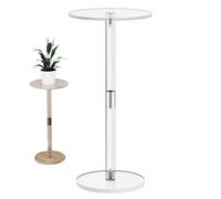 Genérico Table haute pour boissons en acrylique - Table d'appoint transparente moderne, petite table pour collations, boissons, téléphones, table de salon en acrylique résistant | Table transparente