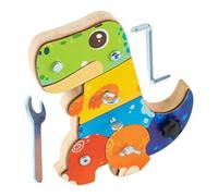 Generico Table sensorielle avec tournevis pour | Jouets éducatifs en bois pour l'apprentissage | Table en forme de dinosaure pour développer la motricité fine, la coordination et les activités
