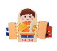 Generico Tableau d'activités - Tableau avec boutons 30 x 19,5 x 2,5 cm, tableaux pour compétences de vie de base pour , jouet en bois portable pour de 3 ans à partir de la salle de