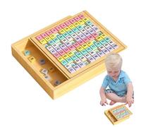 Genérico Tableau de comptage de mathématiques, panneau en bois cent - 1 à 100 numéros d'apprentissage pour les tout-petits - Jeu de comptage éducatif préscolaire pour les de plus de 3 ans