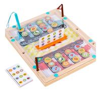 Genérico Tableau de labyrinthe magnétique jouet éducatif en bois | Jeu d'appariement pour maison, salle de classe, salle de jeux, éducation à la maison, soirées familiales, camping