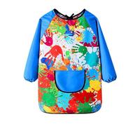 Generico Tablier de peinture pour enfants à manches longues imperméable - Tablier d'art polyester pour jeu désordonné, repas et maternel. Tailles S/M/L/XL pour 3-8 ans, facile à porter et à laver.