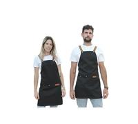 Genérico Tablier de travail professionnel - Protection, confort, noir, réglable et avec poches, Noir , taille unique